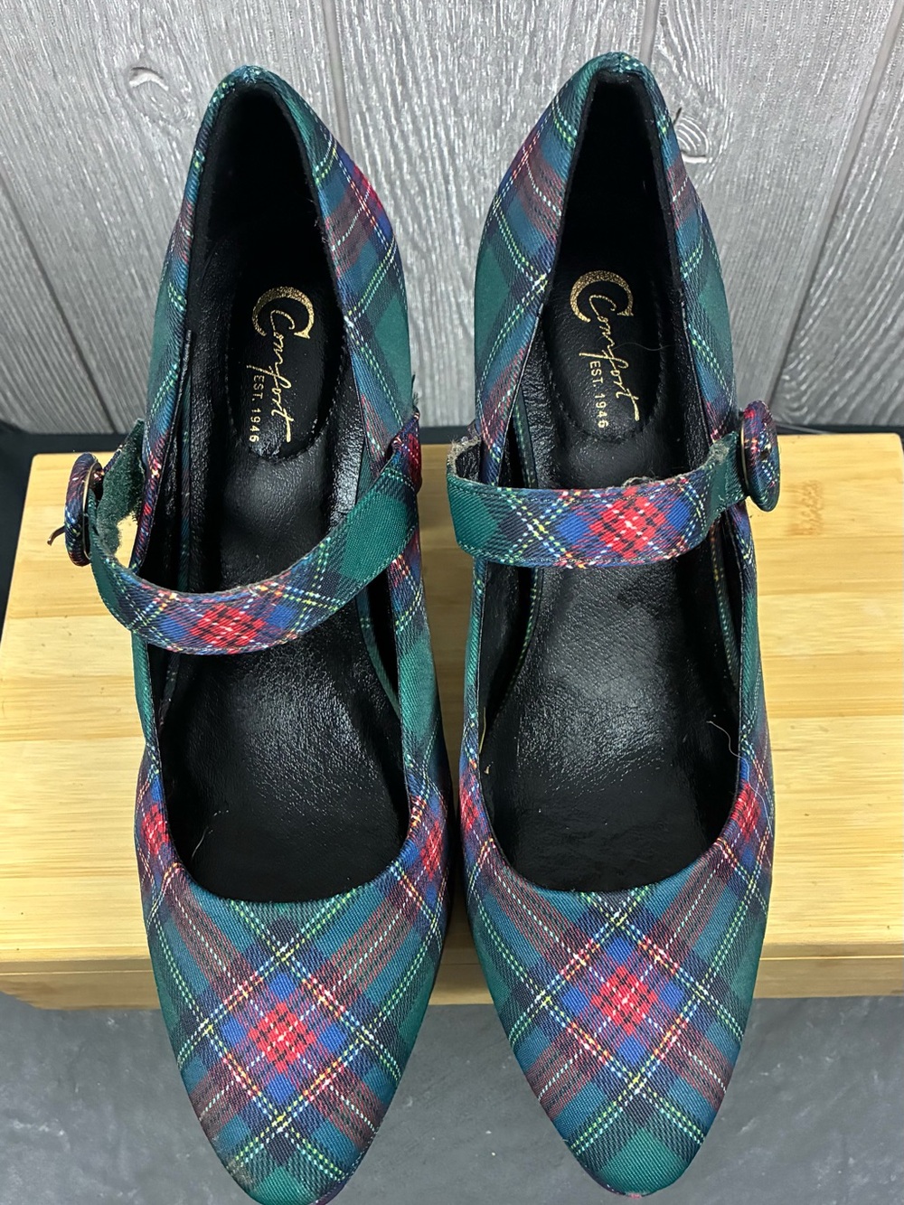Cato Plaid Mary Jane Platform Heel Women’s Buckle Strap Size 10 Grunge Retro Y2K - Picture 4 of 7